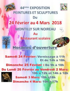 EXPOSITION DE PEINTURES ET SCULPTURES à MONTILLY SUR NOIREAU 2018 EXPOSITION DE PEINTURES ET SCULPTURES à MONTILLY SUR NOIREAU 2018